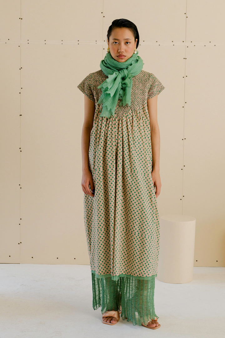 Beige & Weed Green Dress