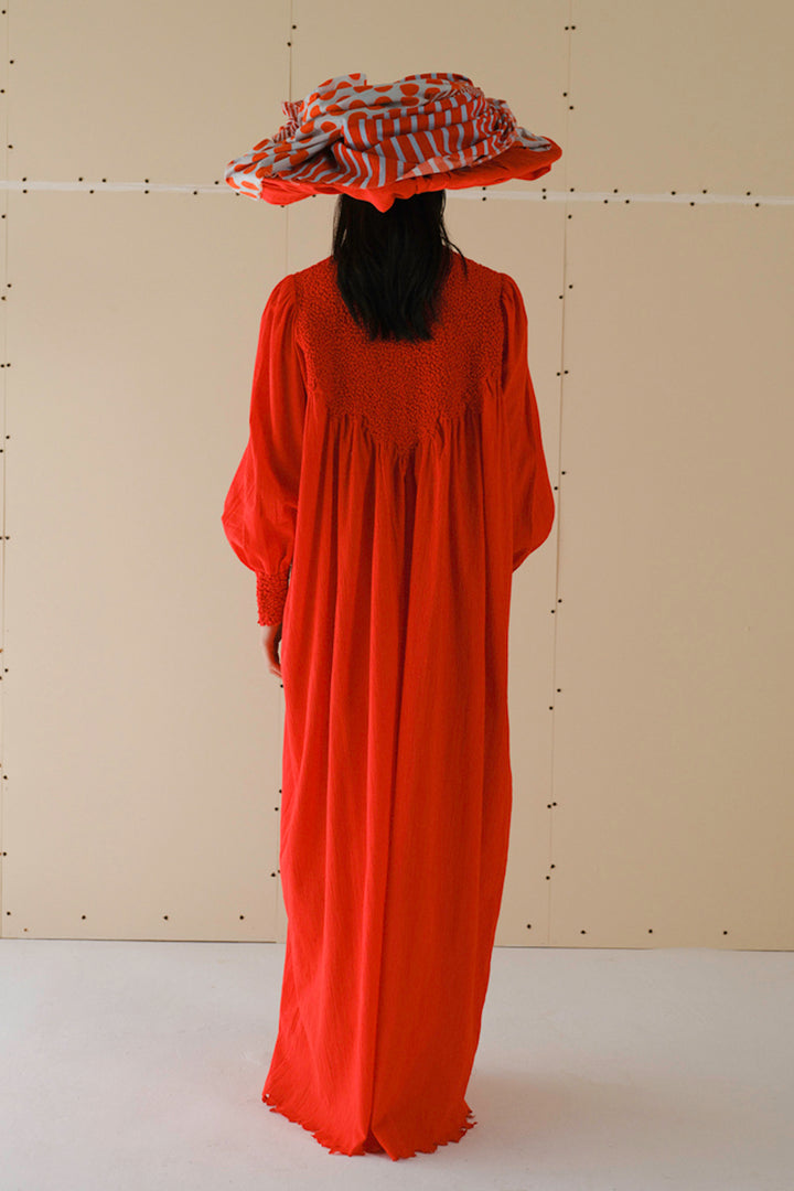 Poppy Red Full Sleeve Gown