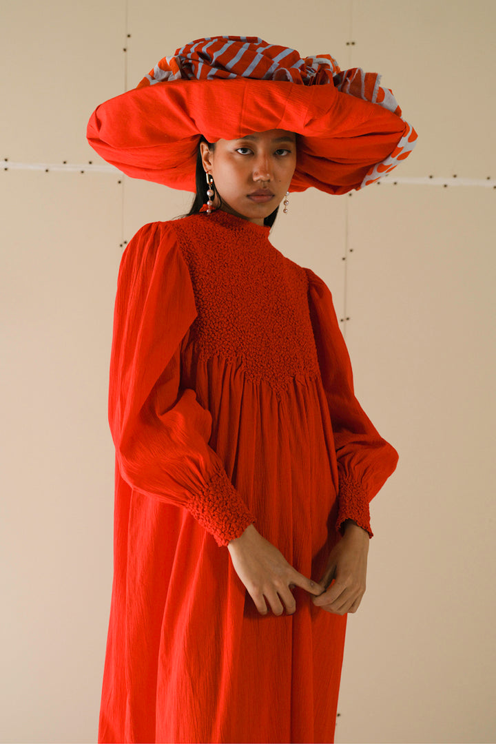 Poppy Red Full Sleeve Gown