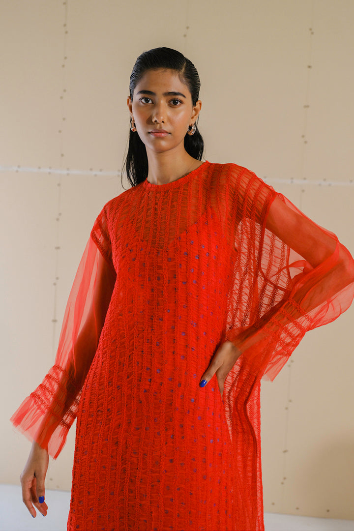 Poppy Red Striped Dress