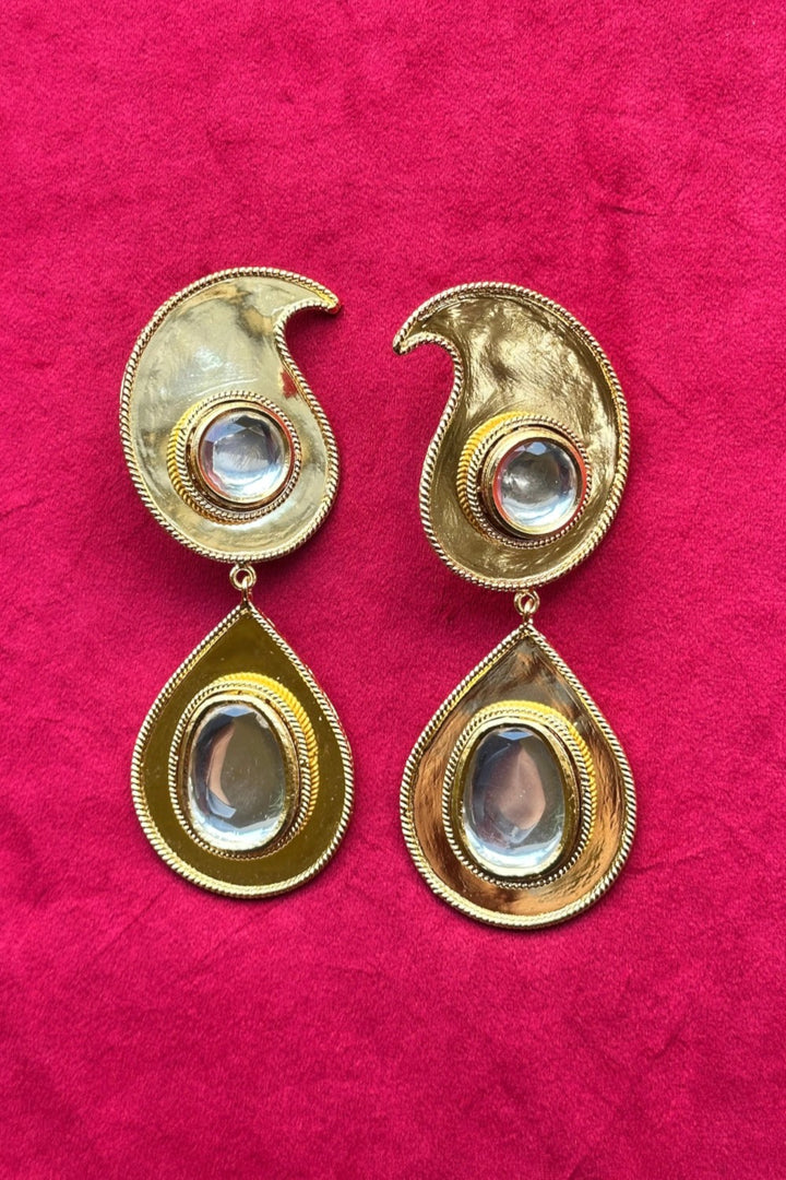 Polki Paisley Earcuffs Gold