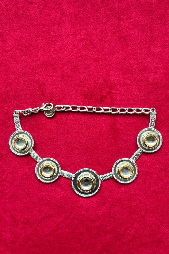 Polki Dot Necklace Silver