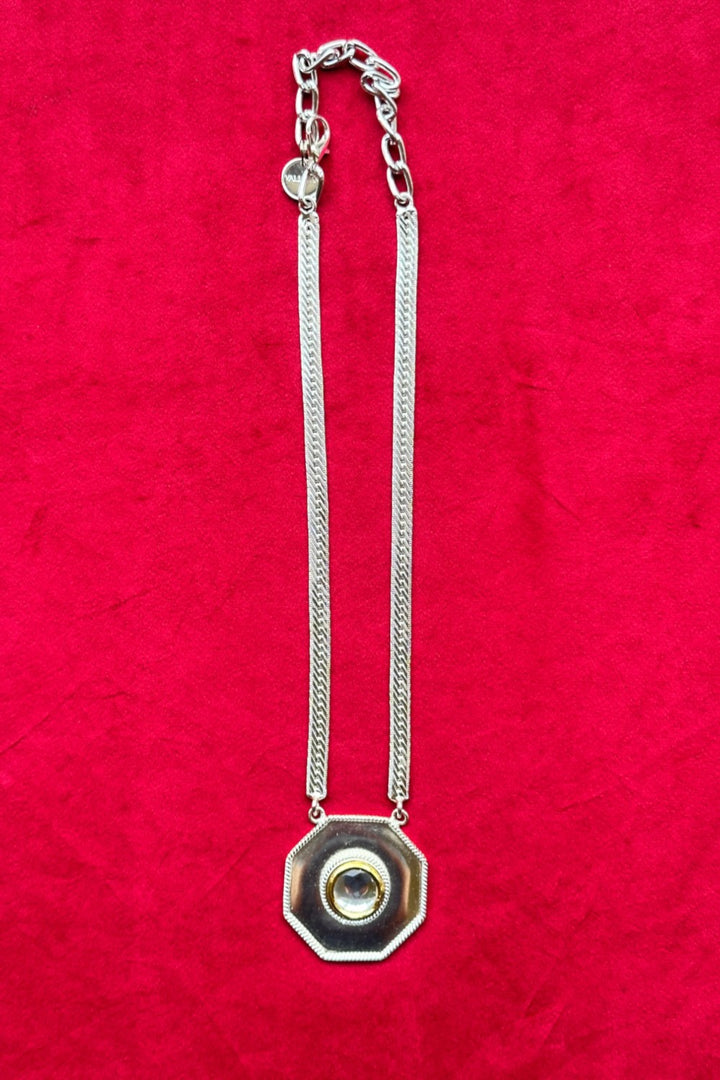 Polki Hexagon Pendant Necklace