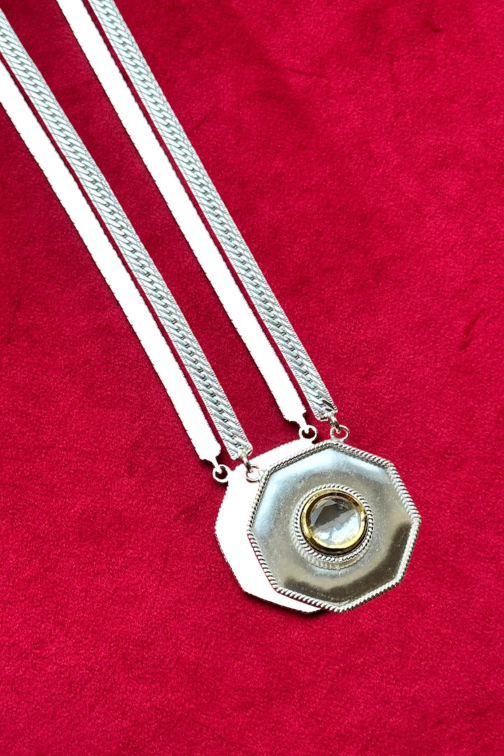 Polki Hexagon Pendant Necklace