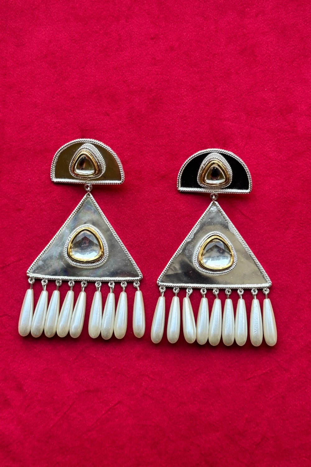 Polki Tribal Chandelier Earrings