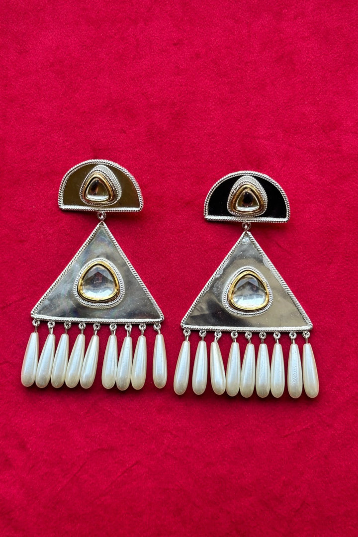 Polki Tribal Chandelier Earrings