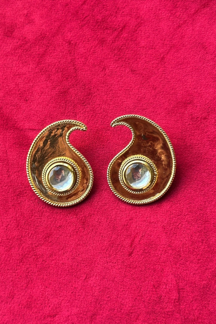 Polki Paisley Earring Gołd