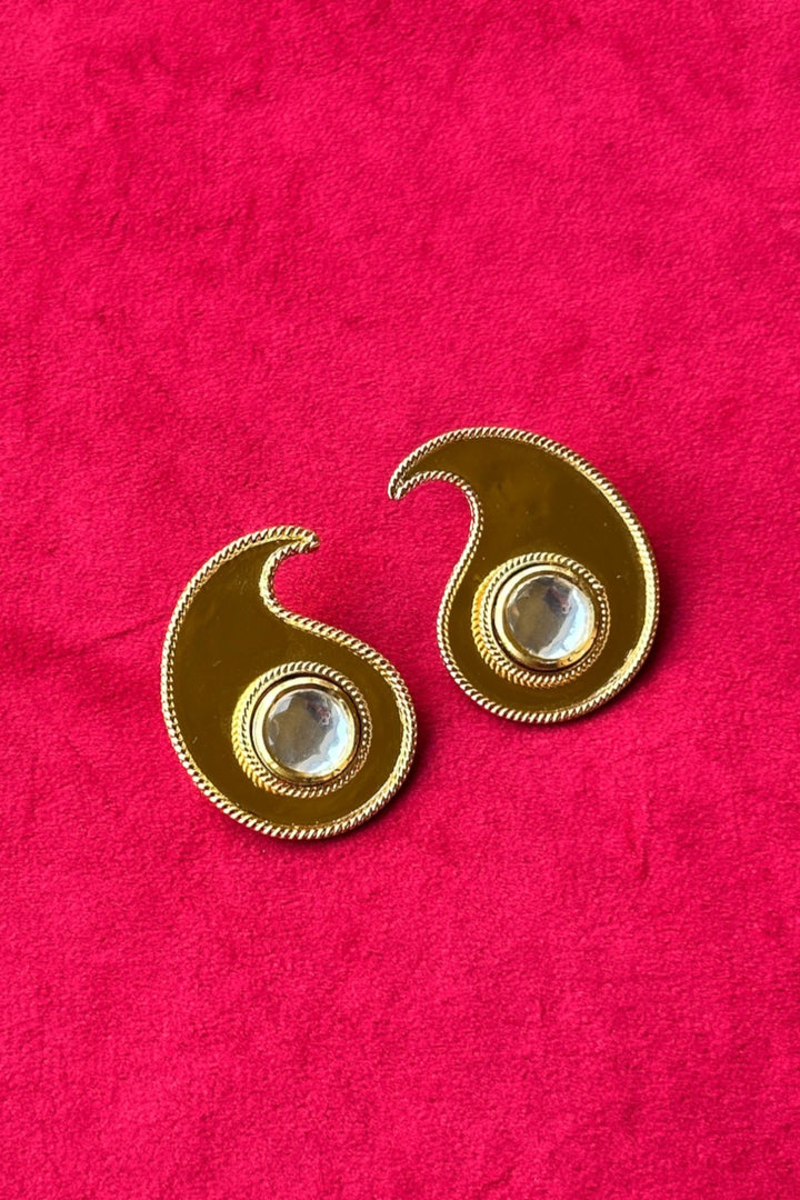 Polki Paisley Earring Gołd