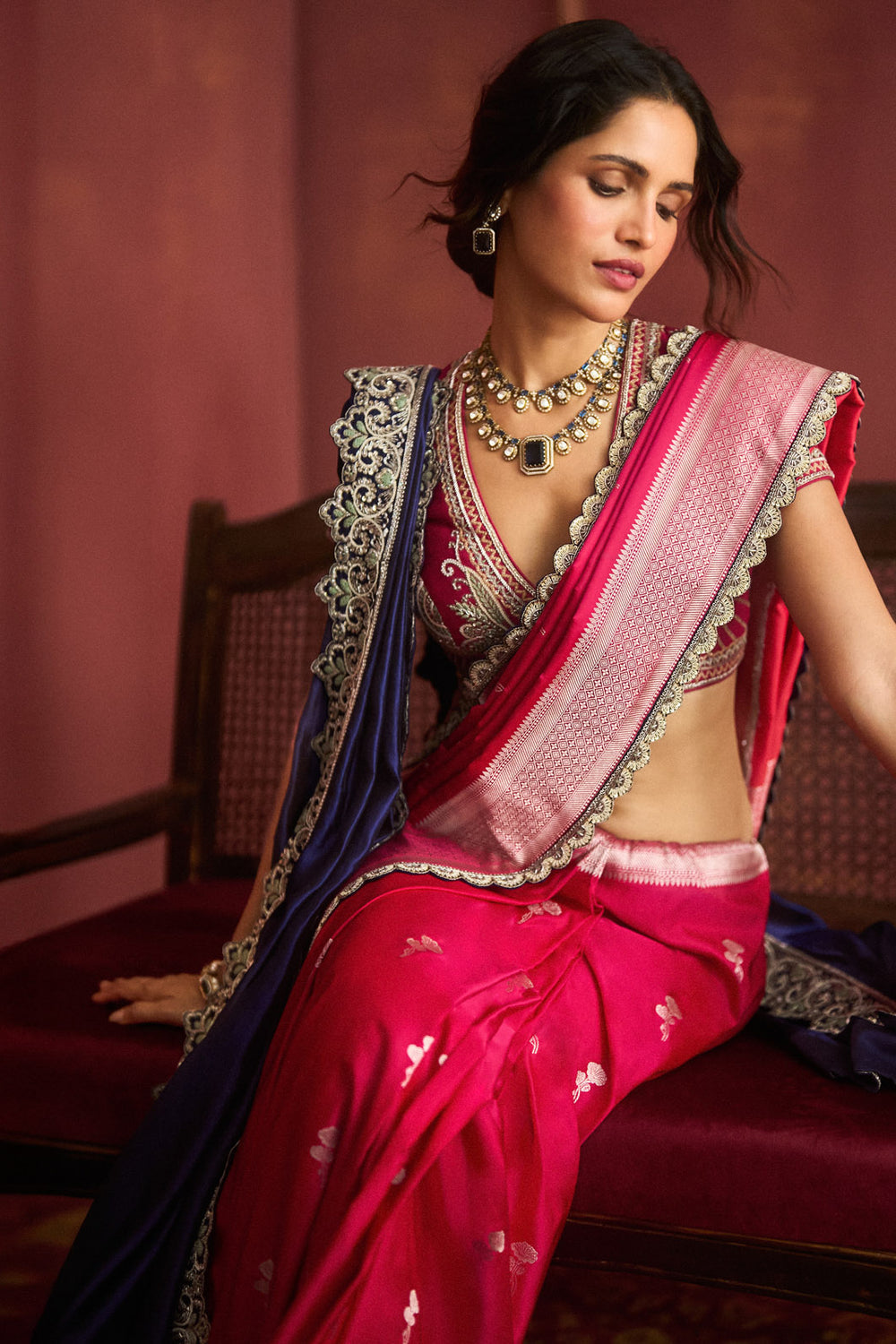 Pink Banarasi Saree