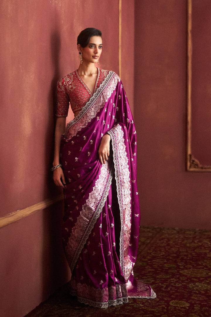 Purple Banarasi Saree