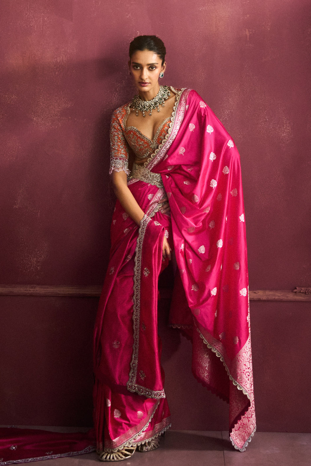 Pink Banarasi Saree