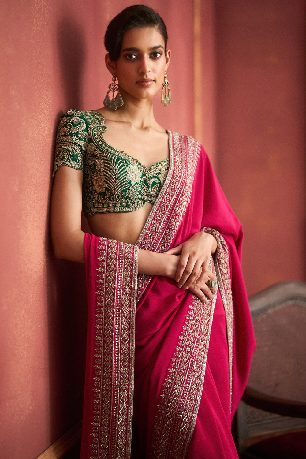 Pink Saree Set