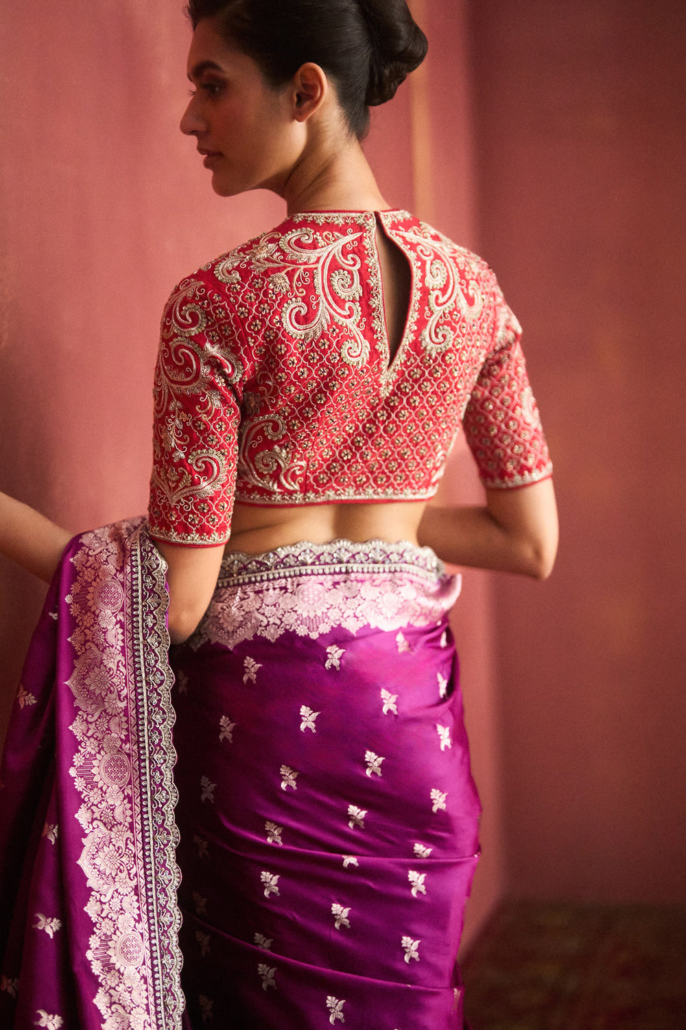 Purple Banarasi Saree