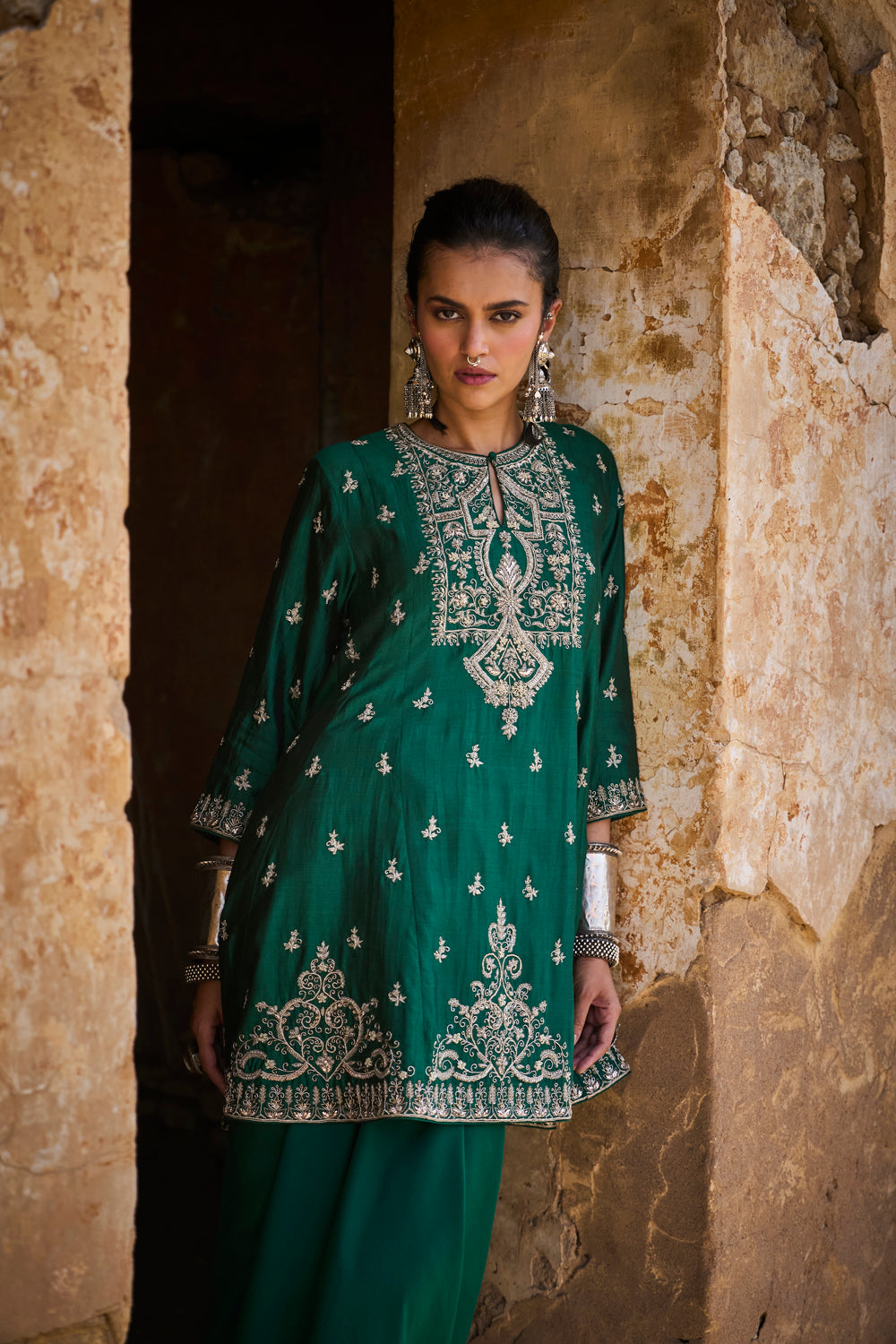 Emerald Green Tunic Set