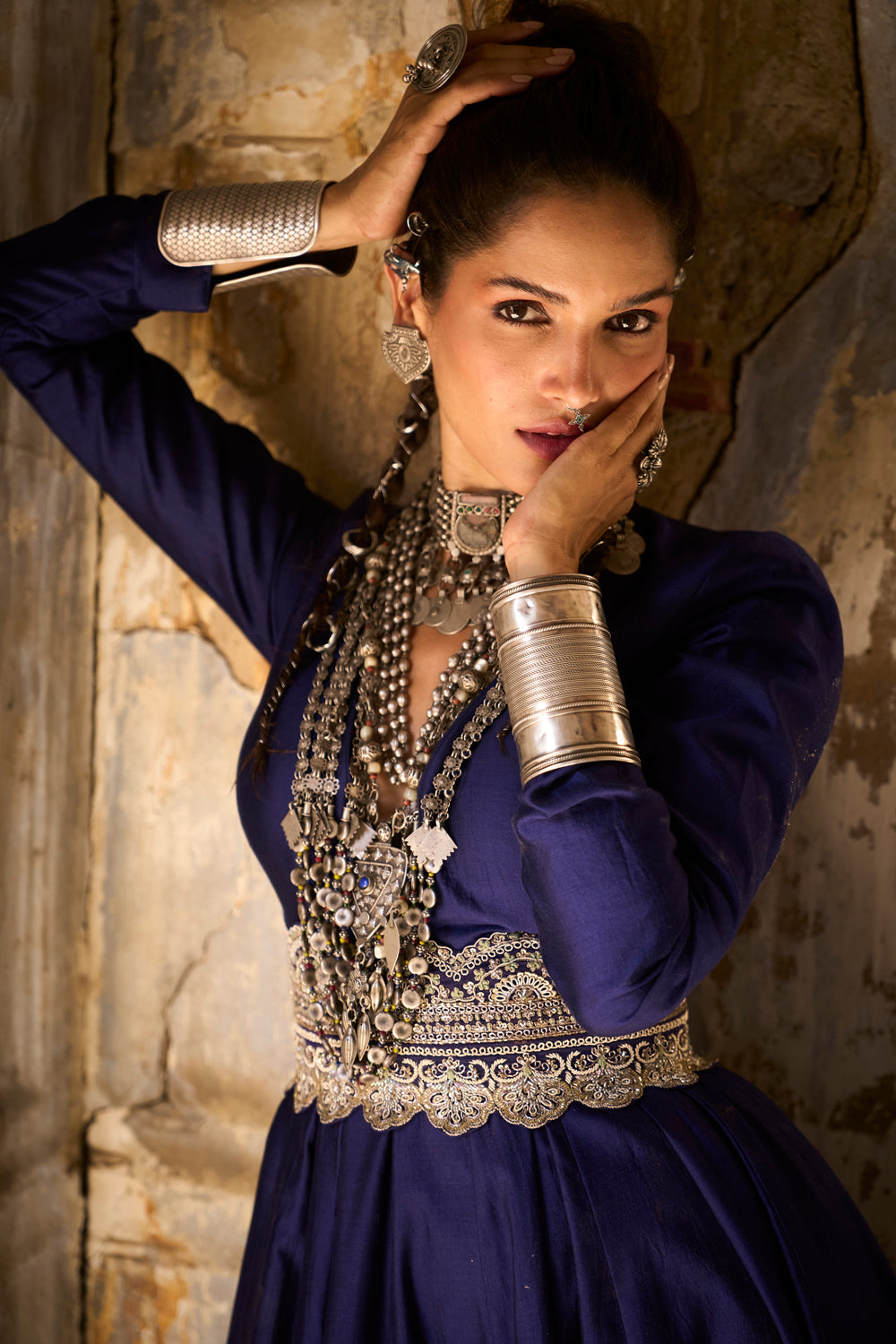 Purple Anarkali Set