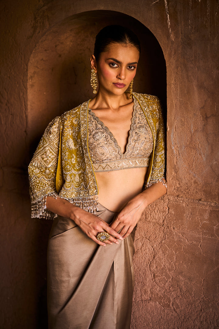 Golden Beige Cape Set