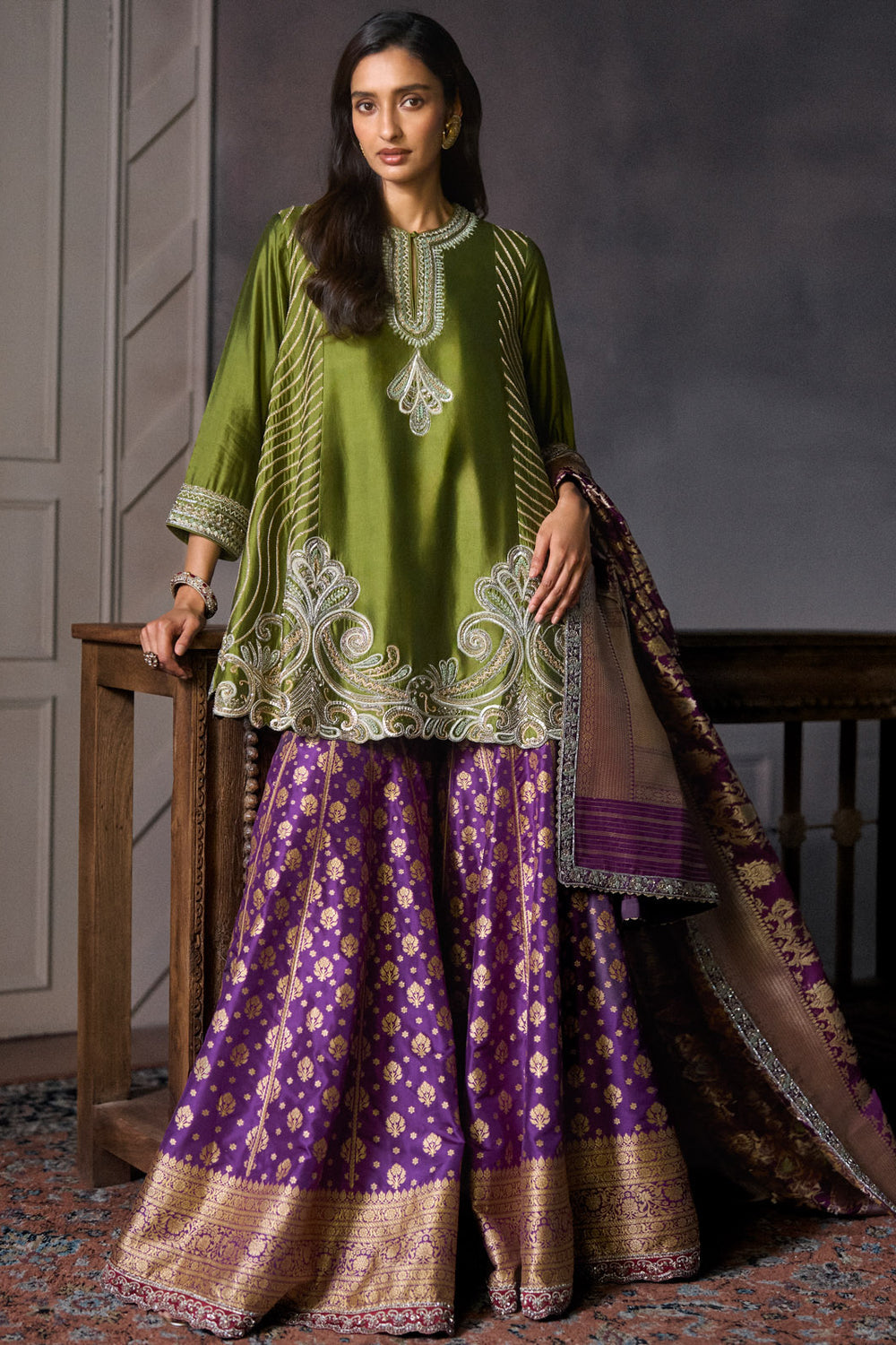 Olive Green Kurta Set