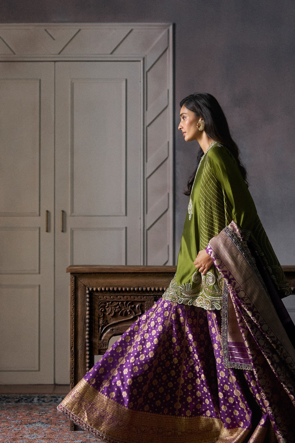 Olive Green Kurta Set