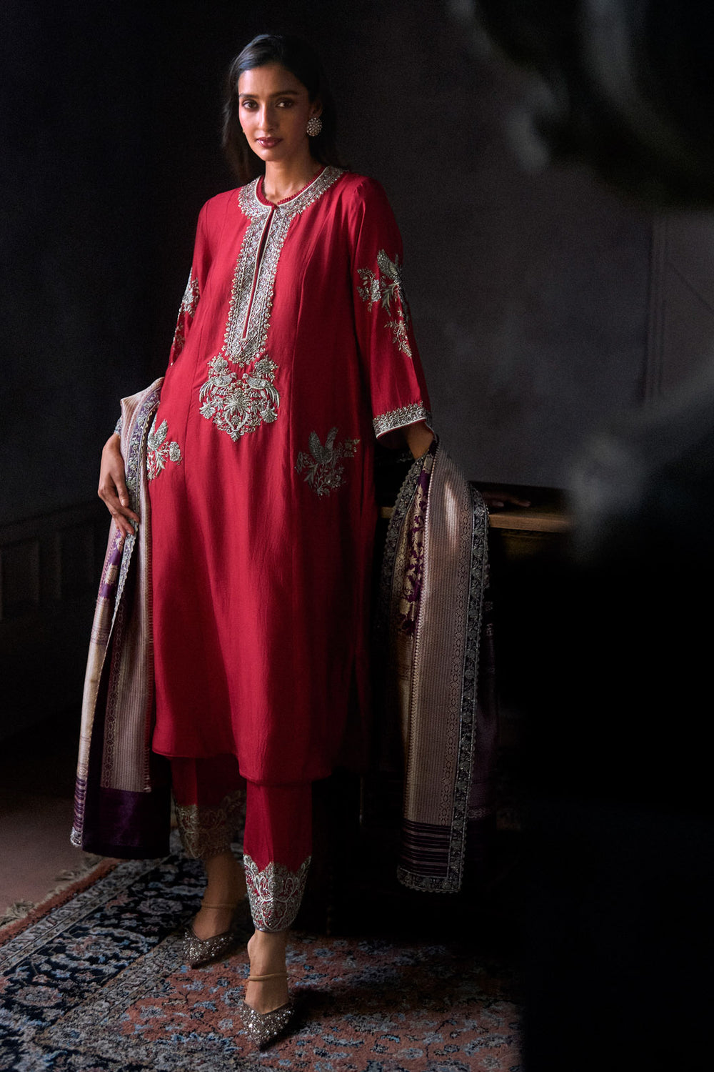 Red Kurta Set