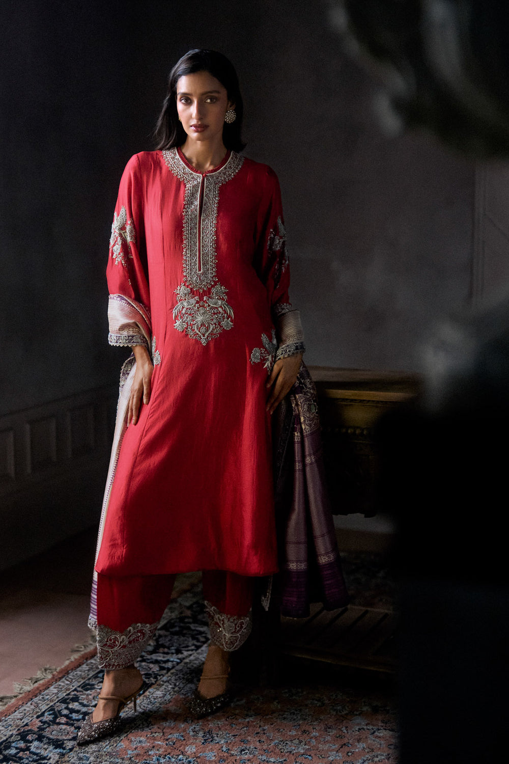 Red Kurta Set