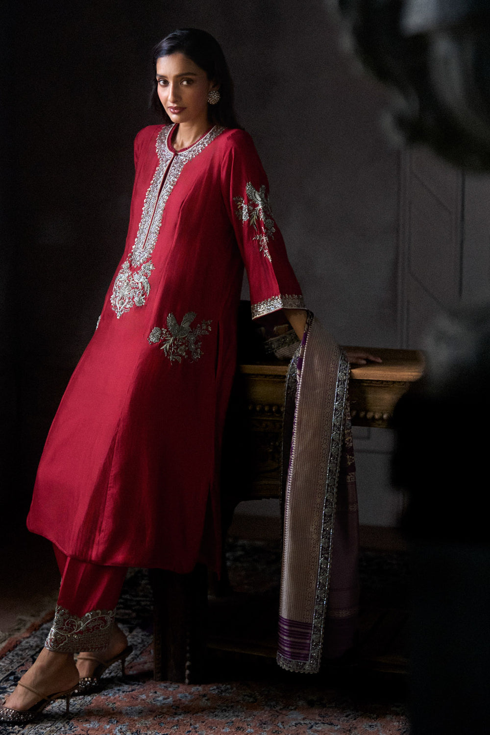 Red Kurta Set