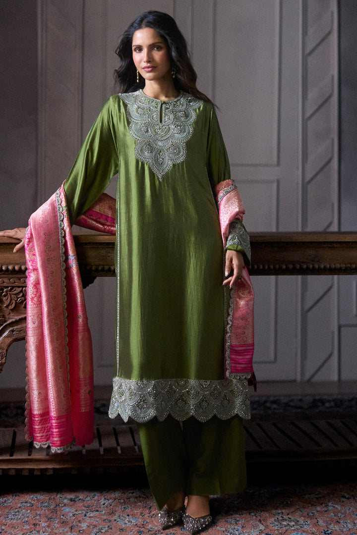 Olive Green Kurta Set