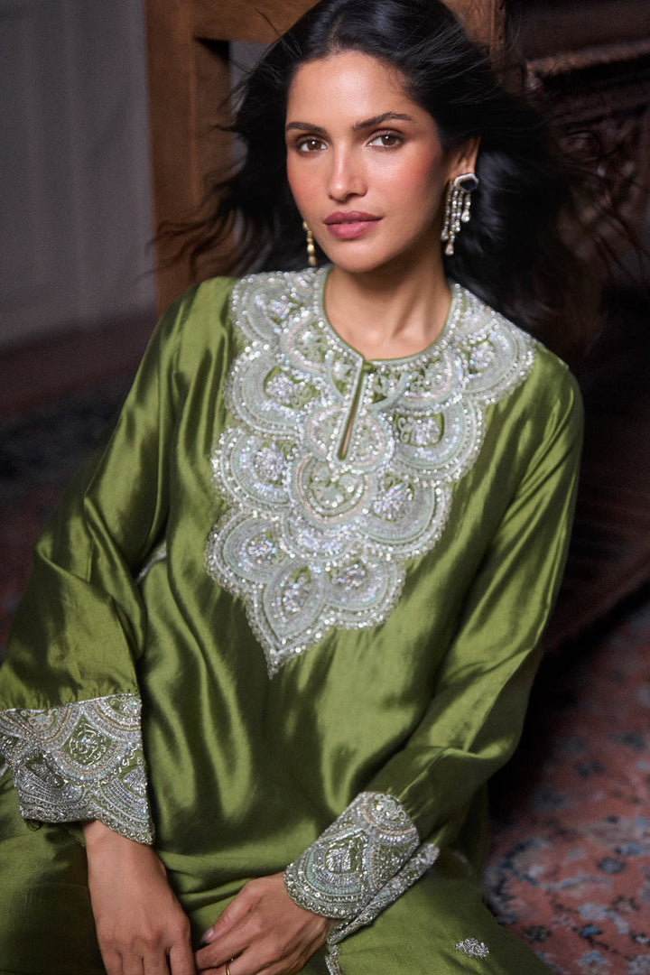 Olive Green Kurta Set