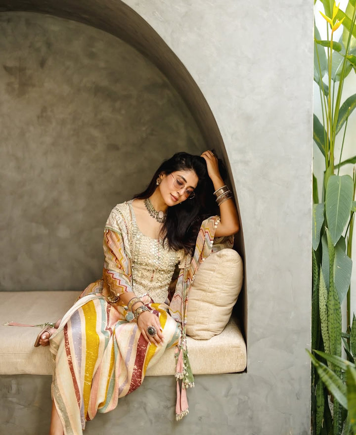 Kritika Kamra In Our Veni Dupatta Jacket Set