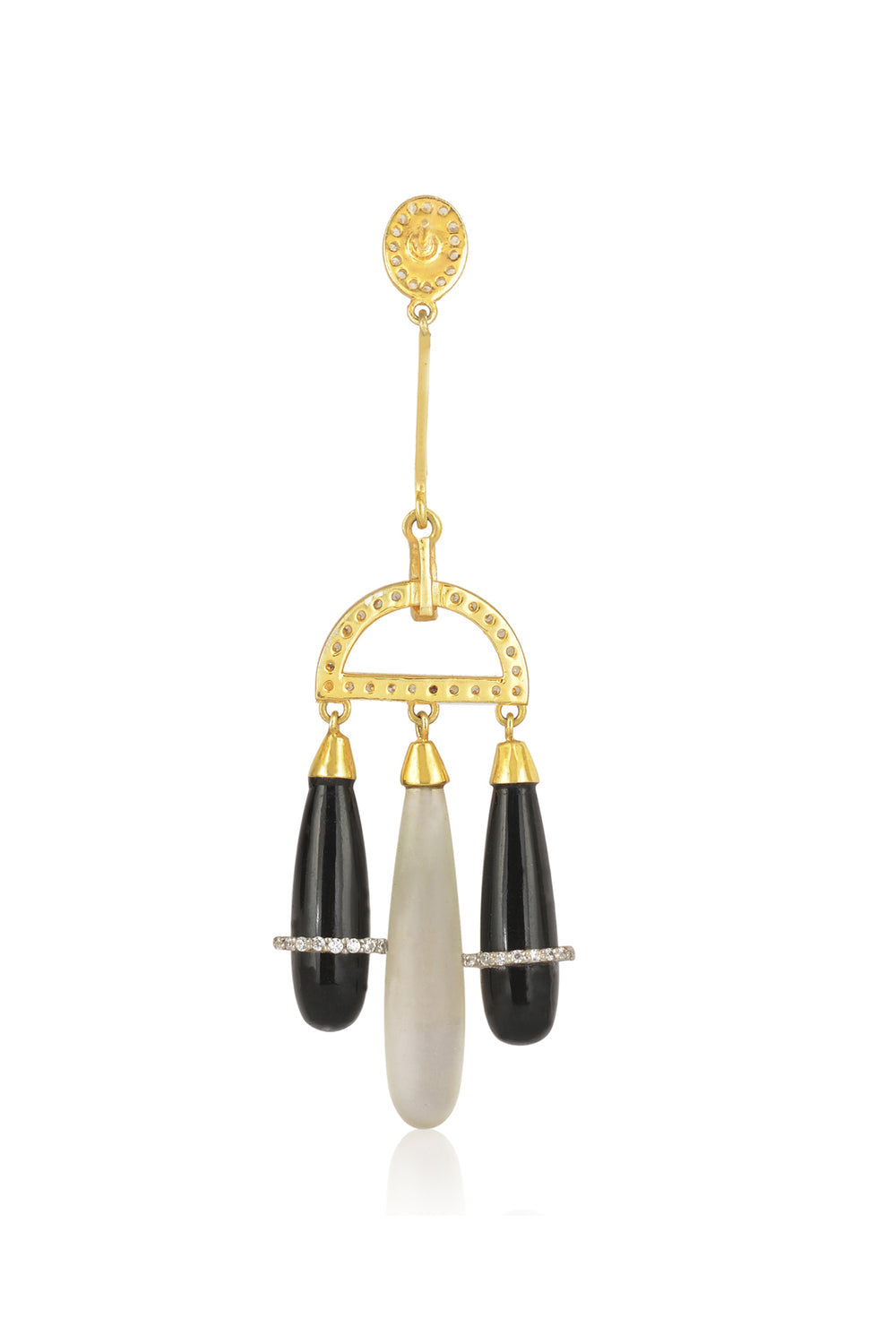 Long Black Bud Earrings