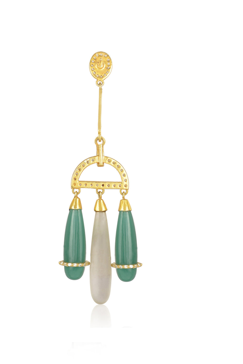 Long Green Bud Earrings