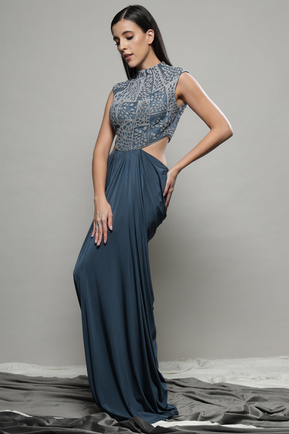 Ash Grey Cocktail Gown