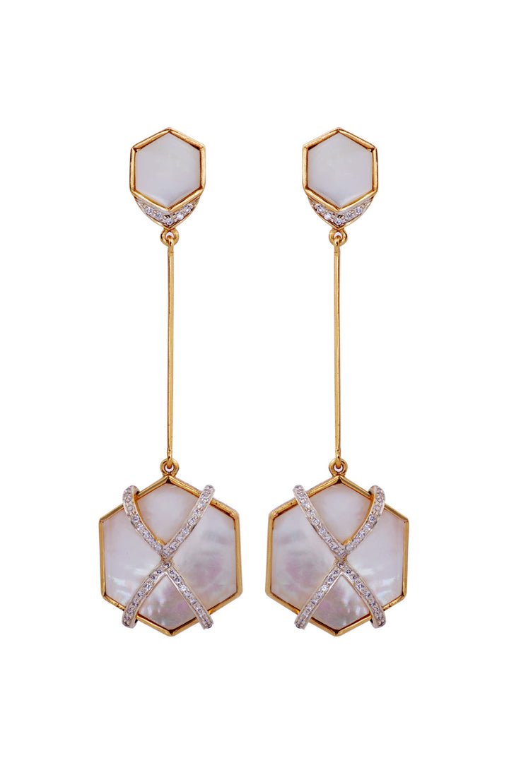 MOP Ribbon Drop Earrings