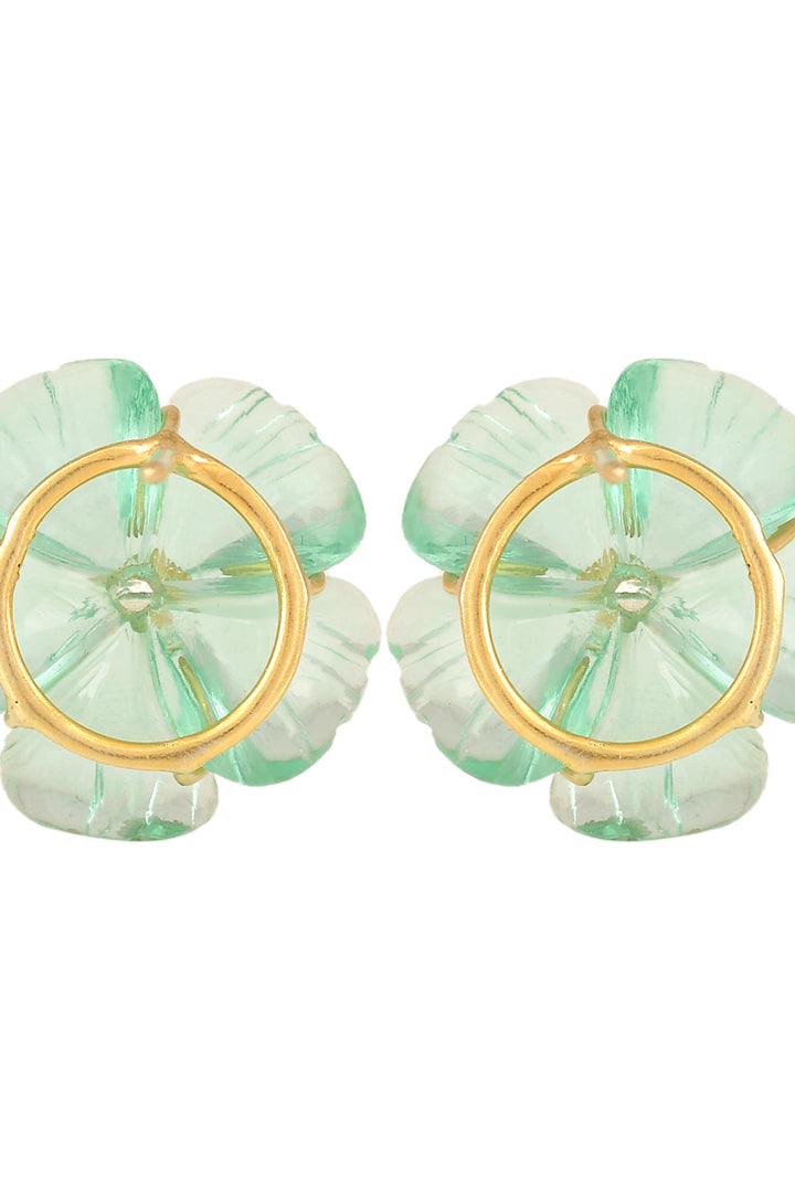 Mini Mint Green Floral Studs