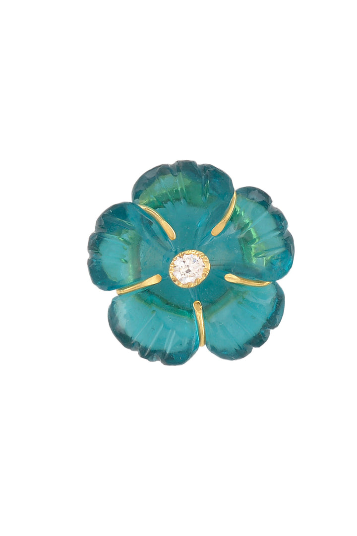 Mini Viridian Floral Studs