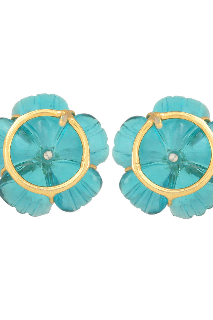 Mini Viridian Floral Studs