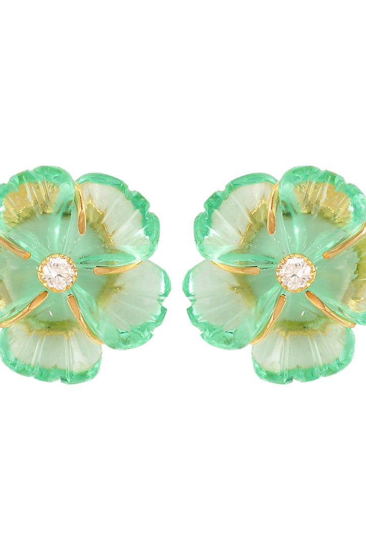 Mini Viridian Floral Studs
