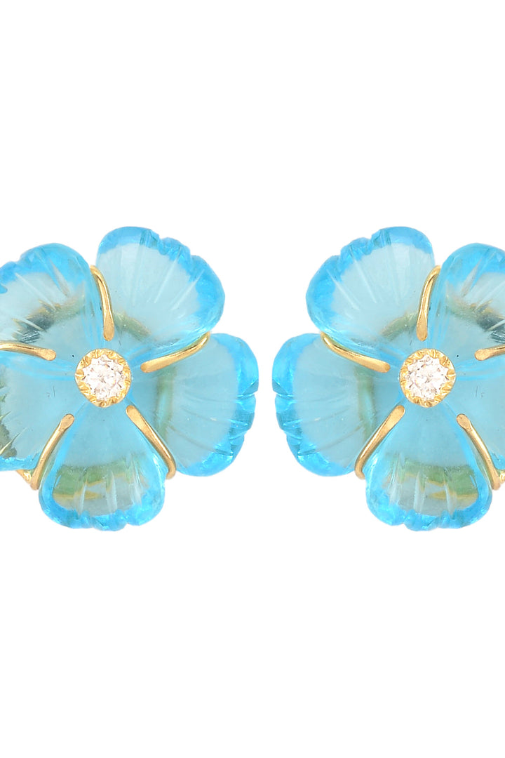Mini Mint Green Floral Studs