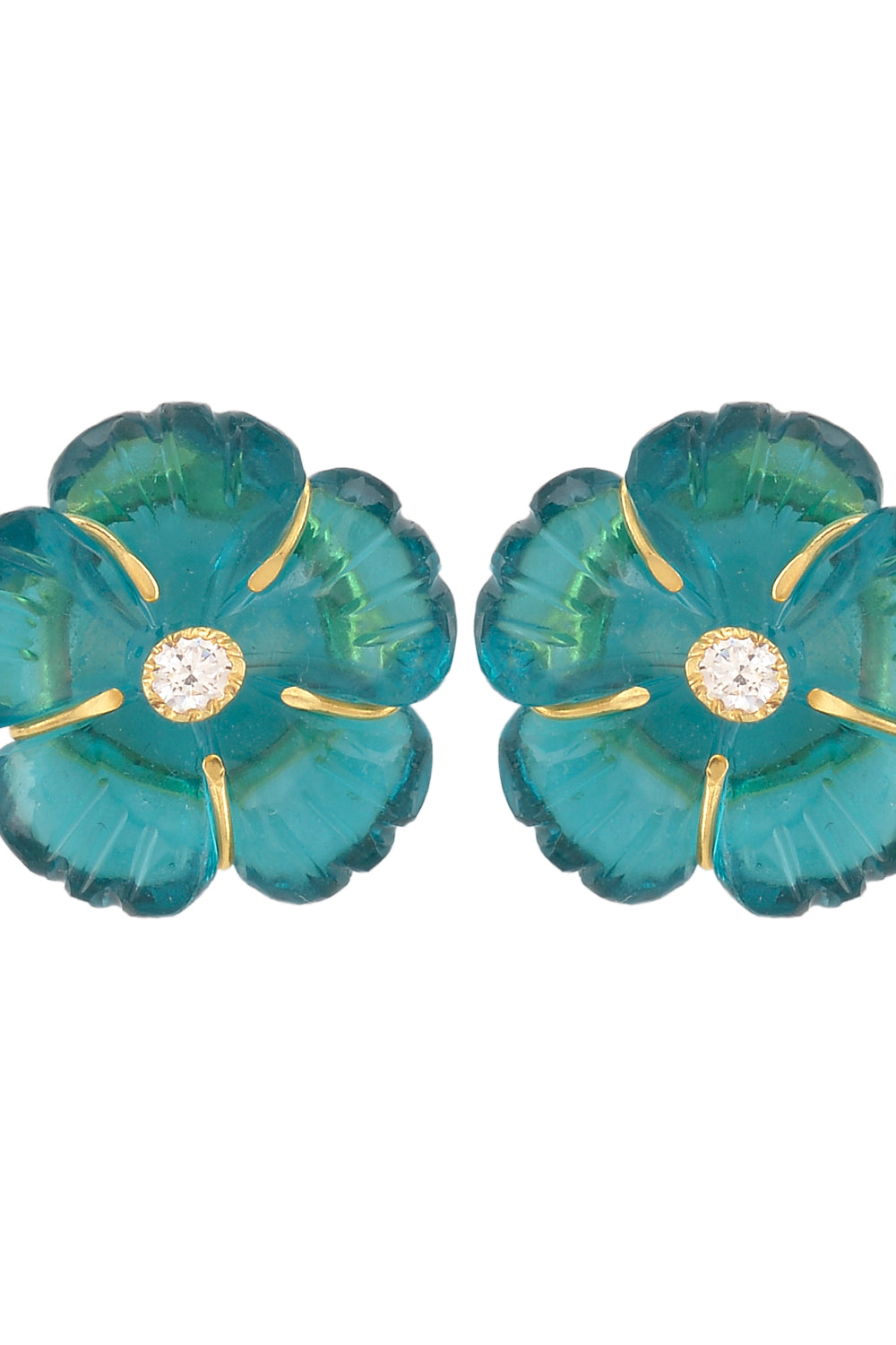 Mini Grey Floral Studs