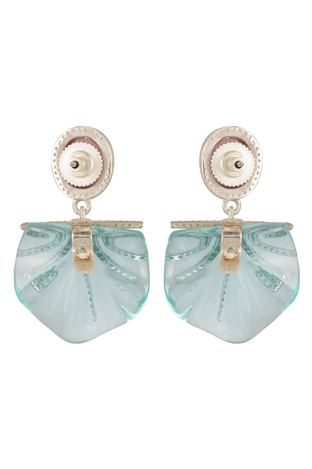 Mint Half Bloom Earrings
