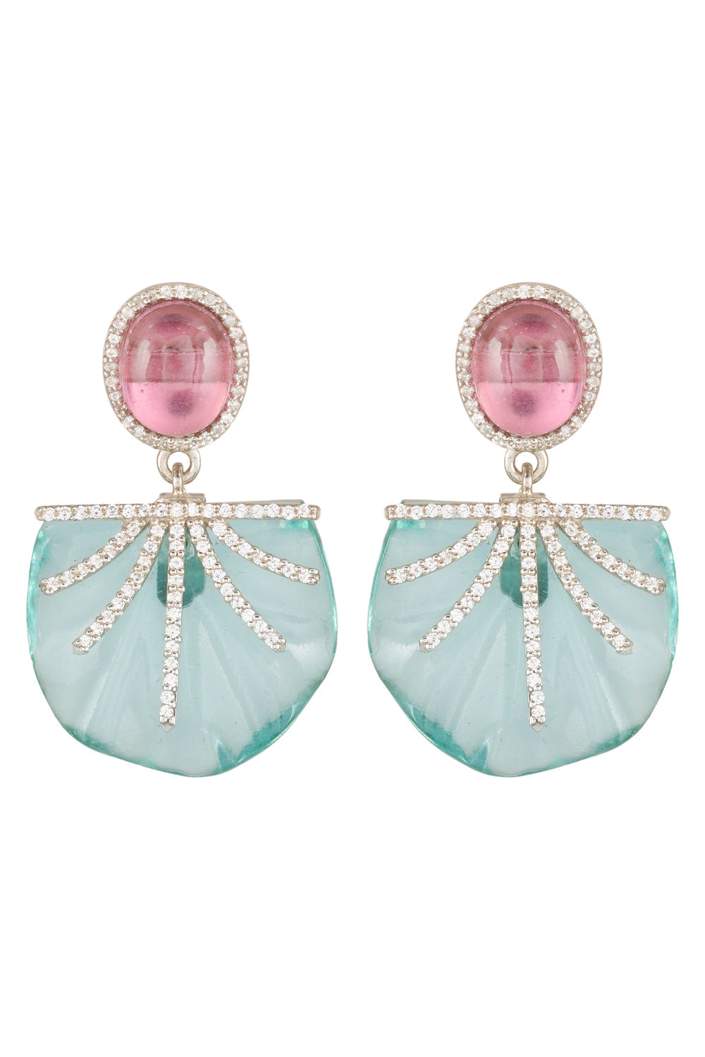 Pink Half Bloom Earrings