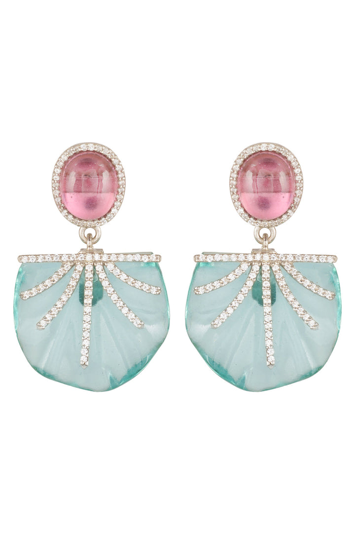 Mint Half Bloom Earrings