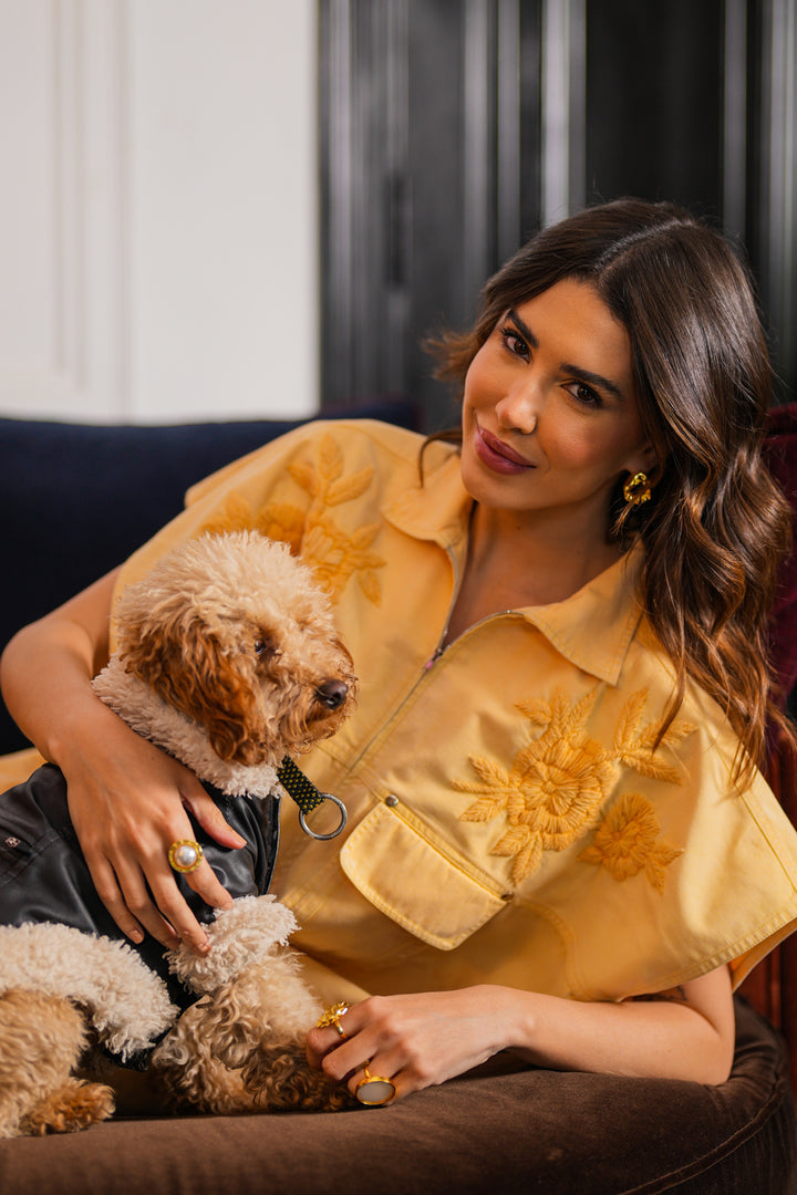 Mirela Denim Set In Yellow