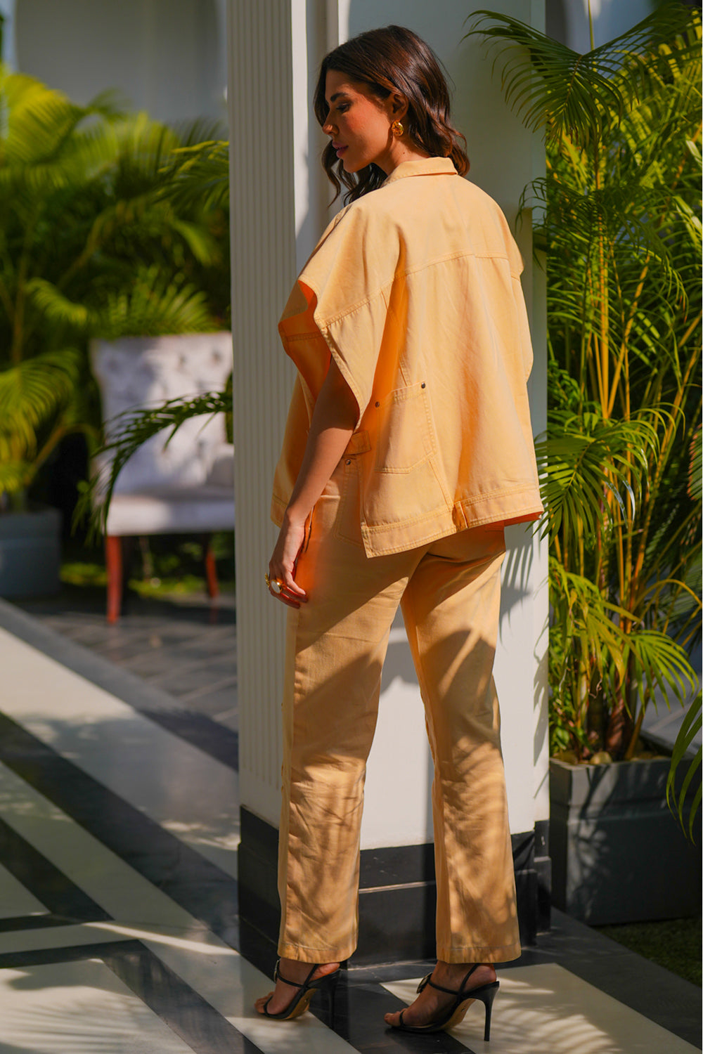 Mirela Denim Set In Yellow