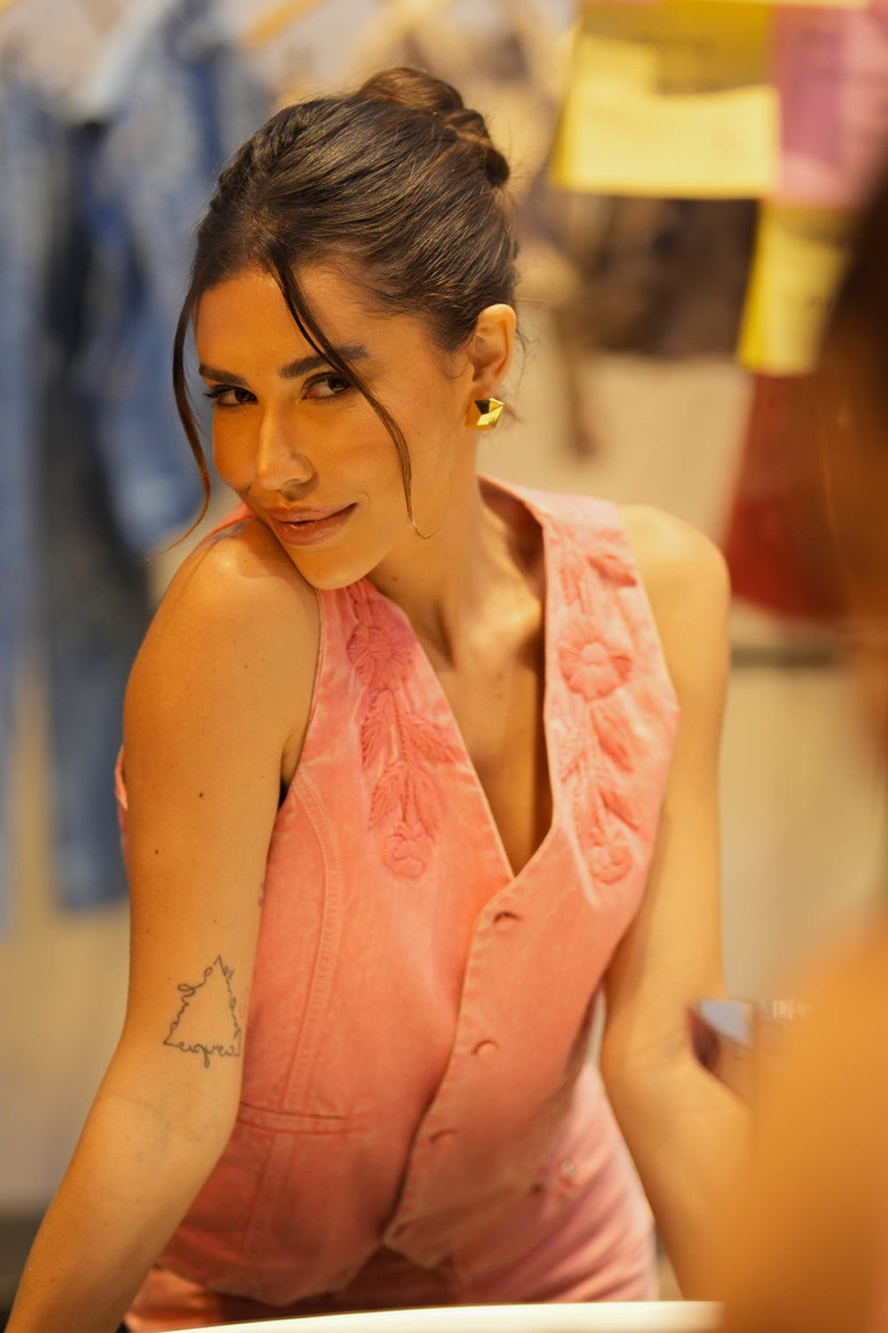 Mirela Denim Set in Pink