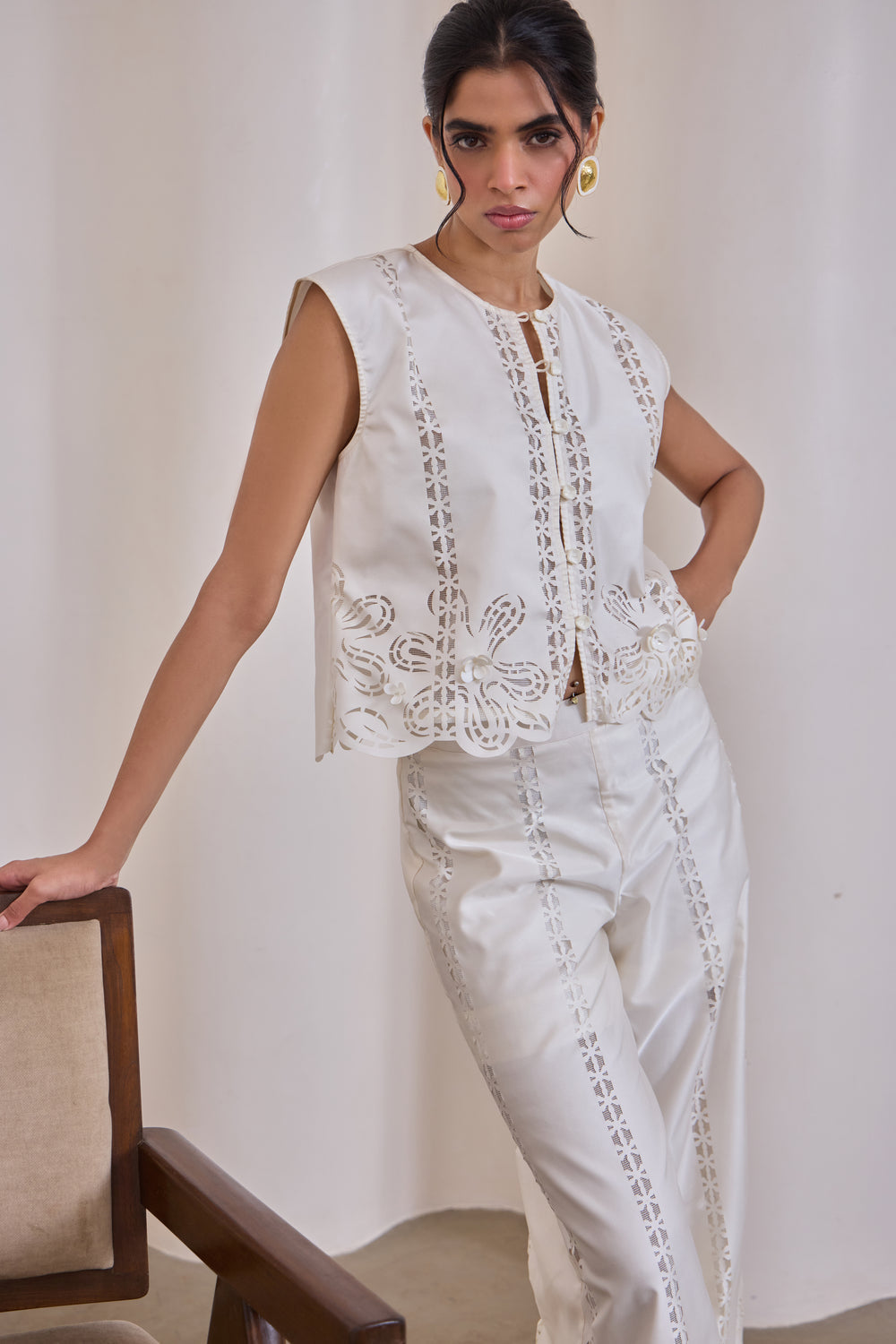 Pearl Cut-Work Jacket
