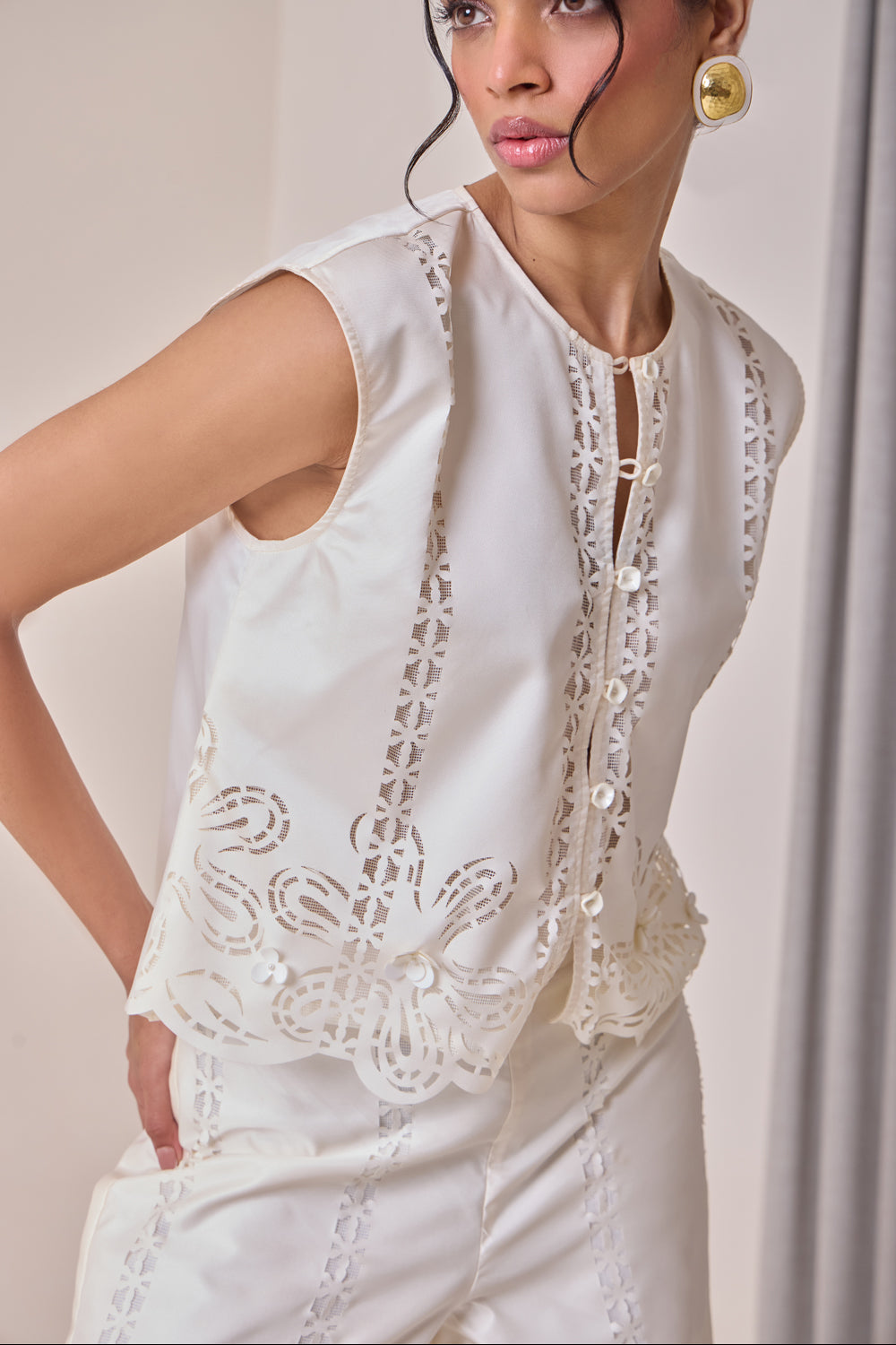 Pearl Cut-Work Jacket