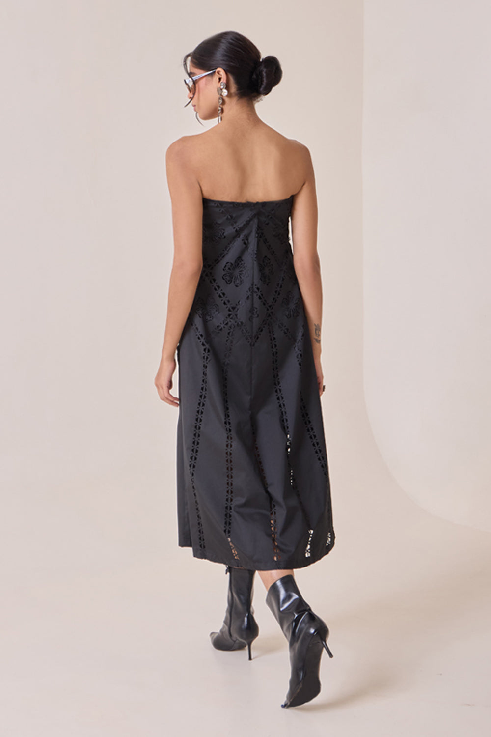 Noir Art-Cut Tube Dress