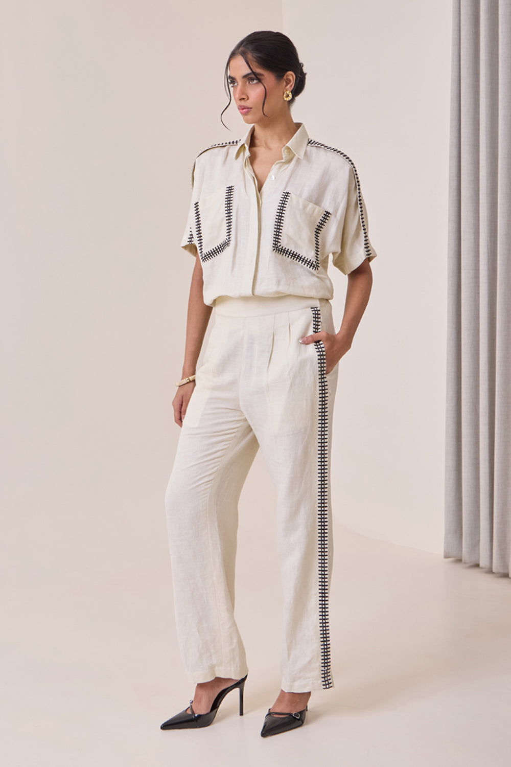 Linen Thread-Work Shirt