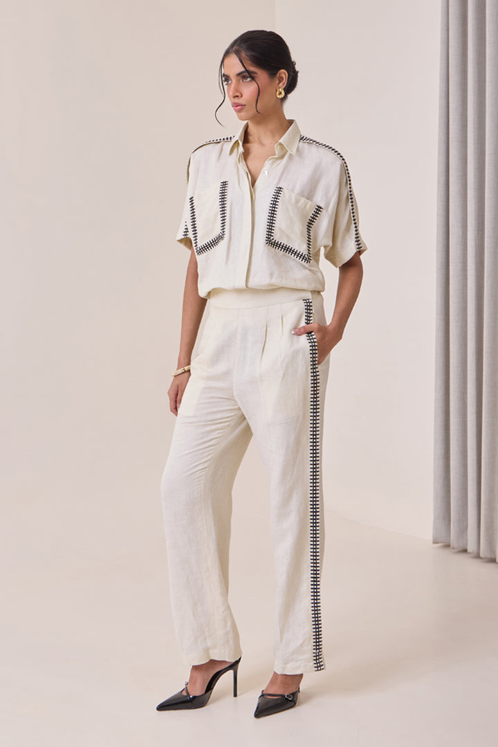 Linen Thread-Work Shirt