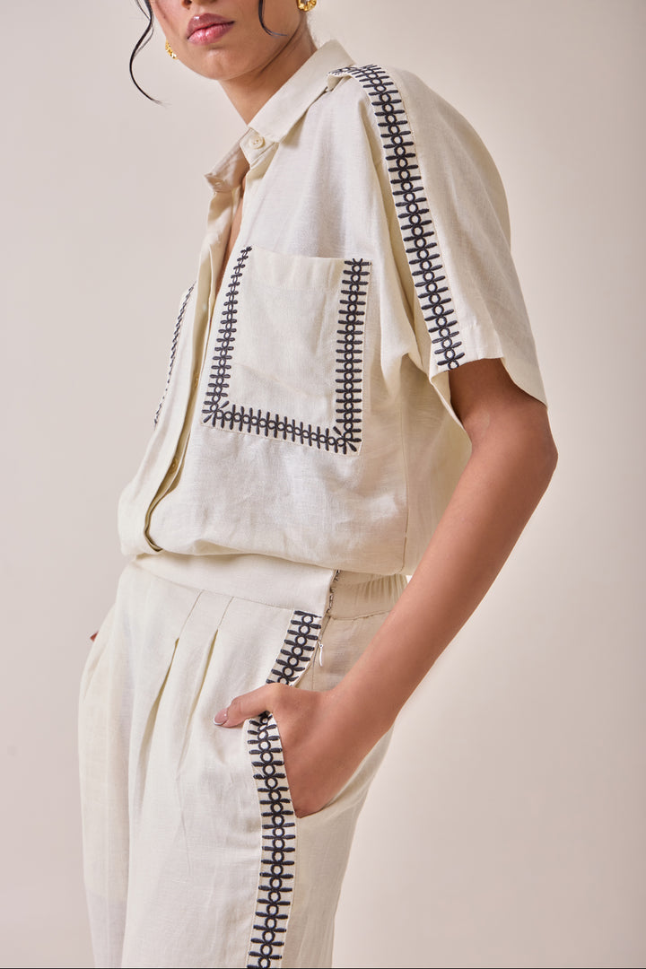Linen Thread-Work Shirt